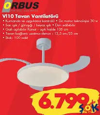 ORBUS VL10 TAVAN VANTİLATÖRÜ